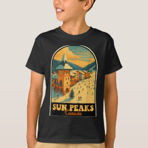 T-shirt Sun Peaks Canada Design Vintage Village de ski rét