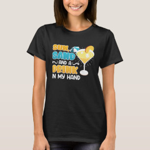 T-shirt Sun sable un verre à la main fête de vacances