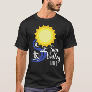 T-shirt Sun Valley Idaho USA Texte Blanc Idées Cadeaux Pou