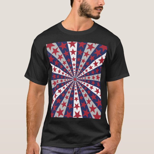 T-shirt Sunburst patriotique : Drapeau américain (Devant)