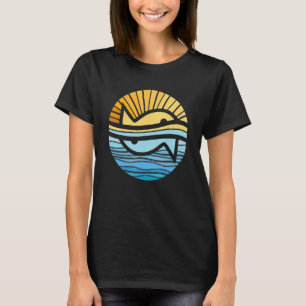 T-shirt Sund And Sea Abstrait Geometry Sunset Art