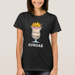 T-shirt Sundae Funky Sunday Ice Cream Pun Dark BG