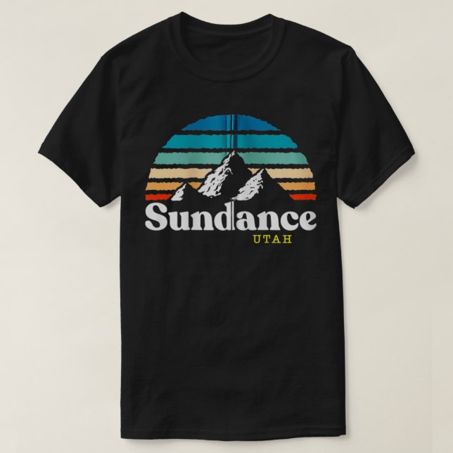 T-shirt Sundance, Utah USA Ski Resort 1980s Retro Zip  (Design devant)