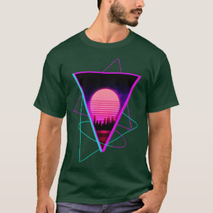 T-shirt Sundown Ville Outrun Synthwave Futurisme rétro