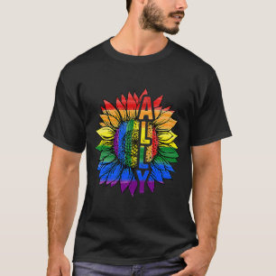 T-shirt Sunflower Ally Arc-en-ciel drapeau LGBT Pride Gay 