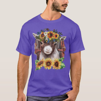 T-shirt Sunflower Baby Chèvre Vie agricole Mignonne Animal