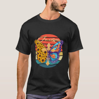 T-shirt Sunflower Butfly Faith Sunset