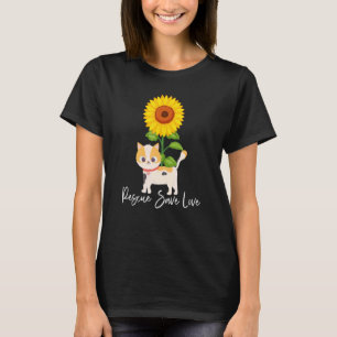 T-shirt Sunflower Chat Animal Rescue Save Love Adoptez un