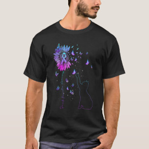 T-shirt Sunflower Chat Turquoise & Purple Ribbon Suicide