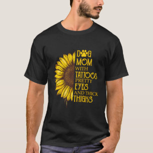 T-shirt Sunflower Chien Maman Avec Tatouages Jolies Yeux E