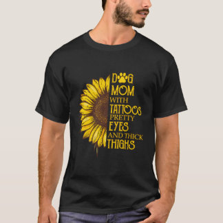 T-shirt Sunflower Chien Maman Avec Tatouages Jolies Yeux E