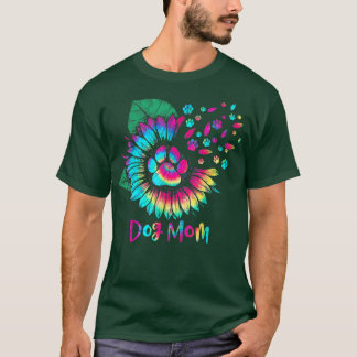 T-shirt Sunflower Chien Maman Tie Dye Amoureux des chiens 
