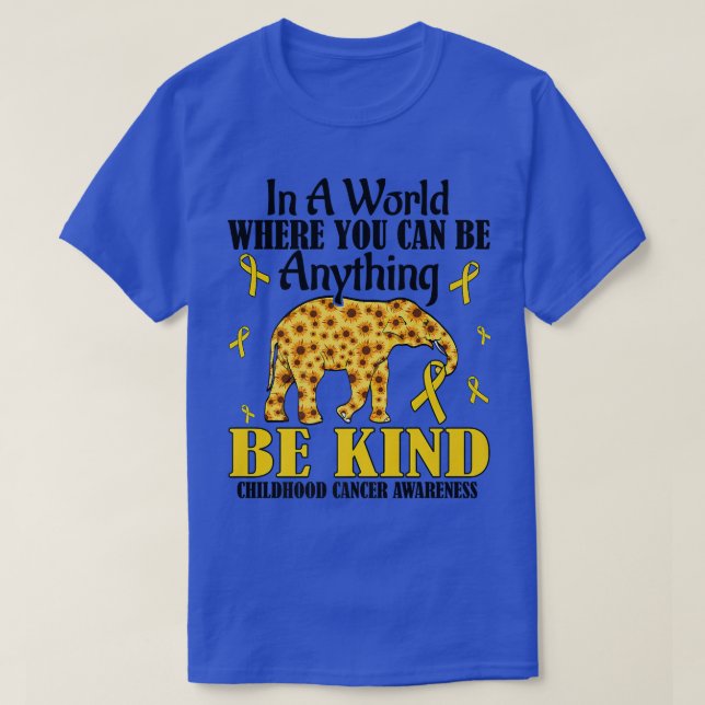 T-shirt Sunflower Elephant Be Kind Children Cancer Award (Design devant)