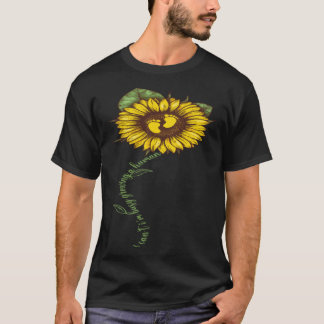 T-shirt Sunflower I Cant Im Busy Growing a Human Funny Mot