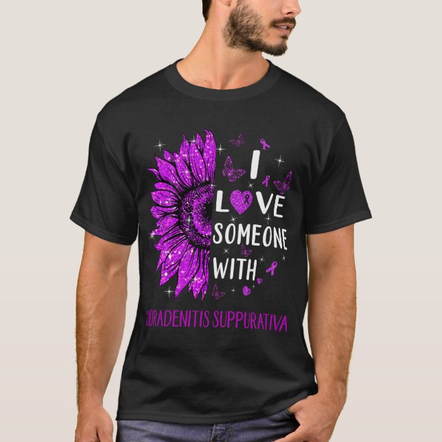 T-shirt Sunflower I Love Quelqu'un Hidradenitis Suppurativ (Devant)