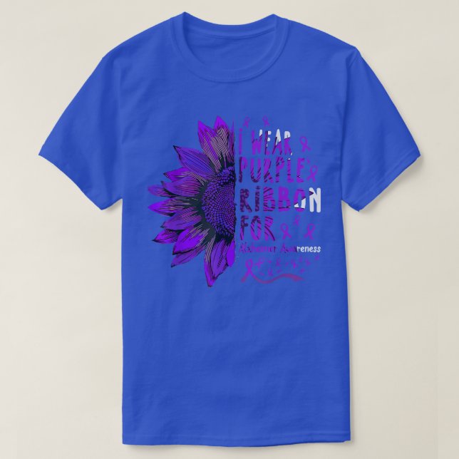 T-shirt Sunflower I Wear Purple Ribbon pour Alzheimer Awar (Design devant)