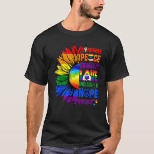 T-shirt Sunflower Kindness Paix Égalité Amour Inclusion H