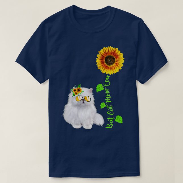 T-shirt Sunflower Meilleur Chat Maman Ever Kitten Amoureux (Design devant)