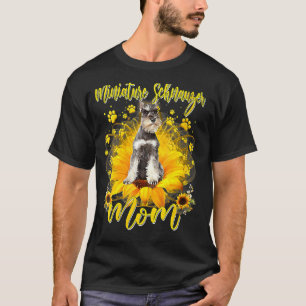 T-shirt Sunflower Miniature Schnauzer Maman Chien Mère