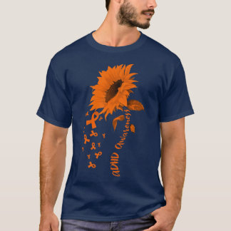 T-shirt Sunflower Orange Ribbon TDAH Mois de sensibilisati