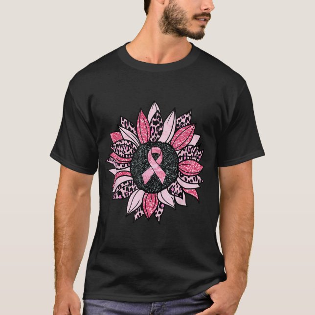 T-shirt Sunflower Pink Breast Cancer Awareness Women  (Devant)
