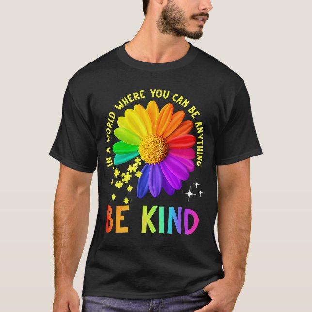 T-shirt Sunflower Sensibilisation sur l'autisme Be Kind Pu (Devant)