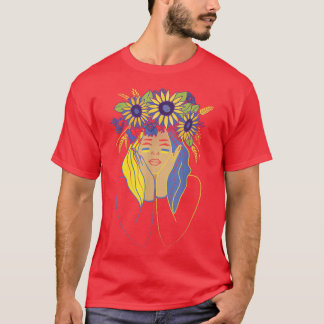 T-shirt Sunflower Ukraine Femme Ukrainienne Drapeau Girl P