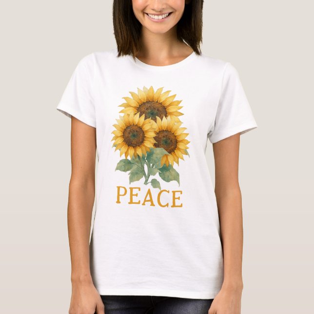 T-shirt Sunflowers symbol of Peace (Devant)