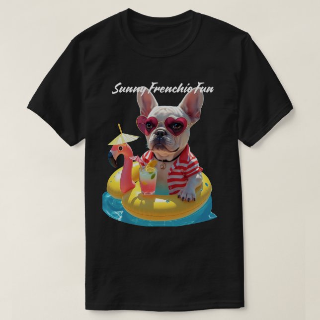 T-shirt Sunny Frenchie Fun (Design devant)