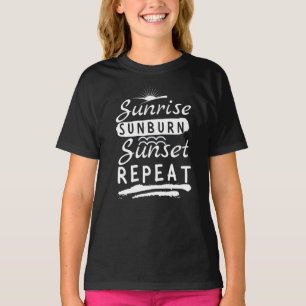 T-shirt Sunrise Sunburn Coucher de soleil Répéter le T-shi