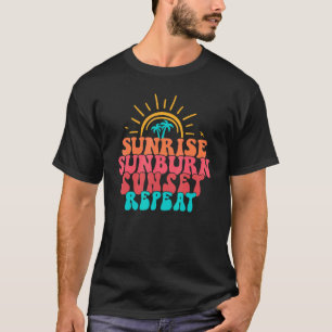 T-shirt Sunrise Sunburn Sunset Répéter Hawaii Beach Été
