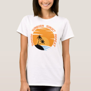 T-shirt Sunrise Sunburn Sunset Répétition
