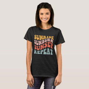 T-shirt Sunrise Sunburn Sunset Répétition, Été Dit