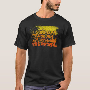T-shirt Sunrise Sunburn Sunset Répétition Rétro Vintage Va
