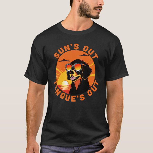 T-shirt Sun's Out, Tongue's Out Get Your Puppy Summer Vibe (Devant)