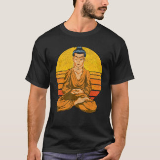 T-shirt Sunset Buddhist Spiritual Meditation Buddhism Retr