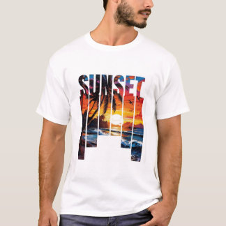 T-Shirt "SUNSET" – Coucher de Soleil Tropical avec