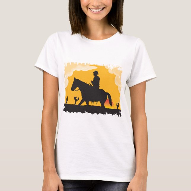 T-shirt Sunset Cowboy (Devant)