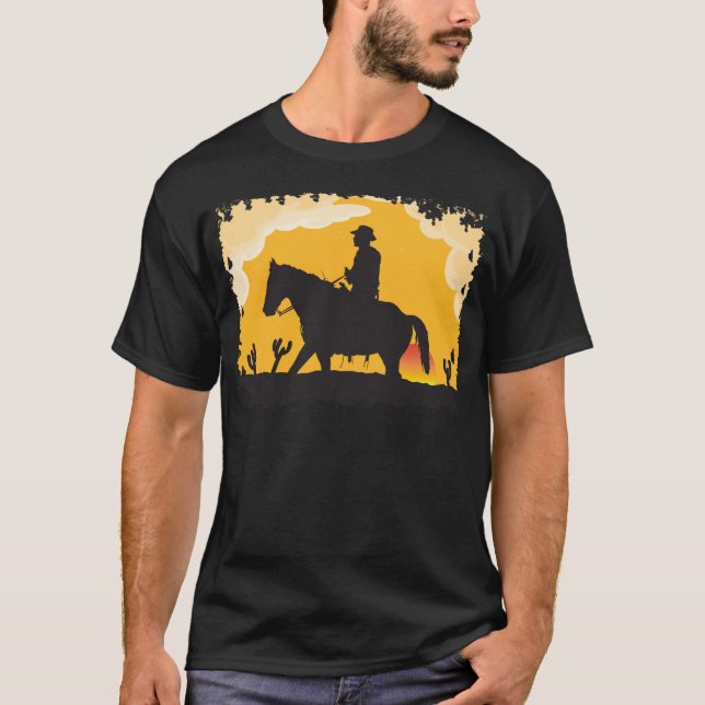 T-shirt Sunset Cowboy (Devant)