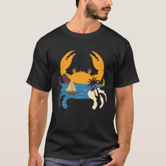 T-shirt Sunset Crab Summer Graphic