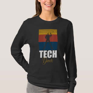 T-shirt Sunset Diver Design I Diving Deep Retro Rectangle 