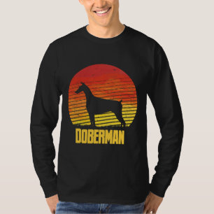 T-shirt Sunset Doberman Cool Sunshine Chien Silhouette D'U