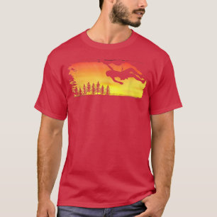 T-shirt Sunset Forest Escalade Bouldering Carabiner Rock C
