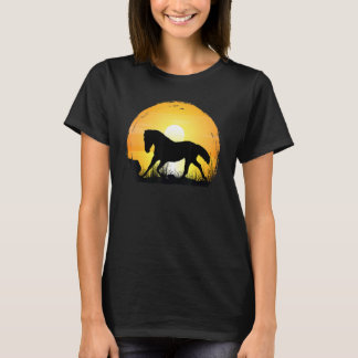T-shirt Sunset Horse Breed Silhouette   American Quarter H