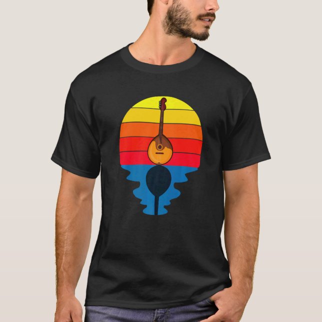 T-shirt Sunset Music String Instrument Mandolin   (Devant)