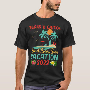T-shirt Sunset Palm Tree Beach Vacation 2022 Turks & Caico