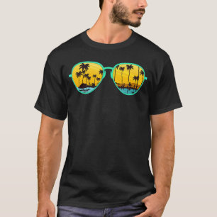 T-shirt Sunset Palm Trees Summer Vacay Beach Tropical Sung