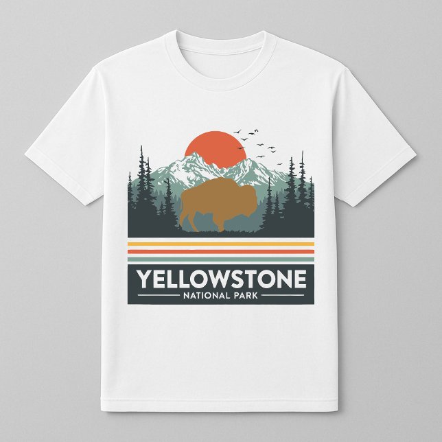 T-shirt Sunset pour le bison de Yellowstone (Créateur téléchargé)