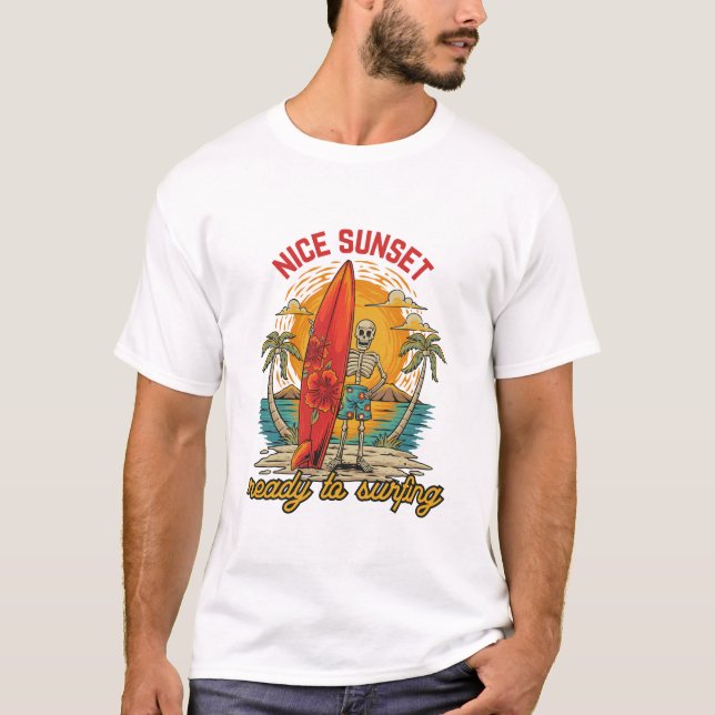 T-shirt sunset ready to surfing  (Devant)