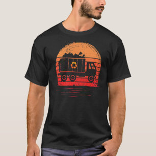 T-shirt Sunset Retro Recyclage déchets camion Vintage